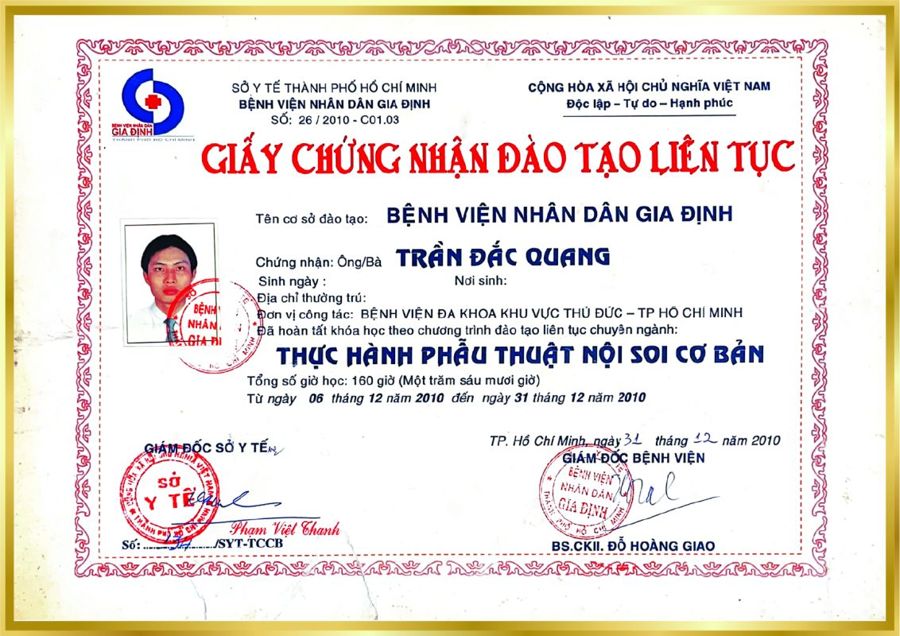 Phẫu thuật nội soi cơ bản, BV Gia Định – BS. Trần Đắc Quang